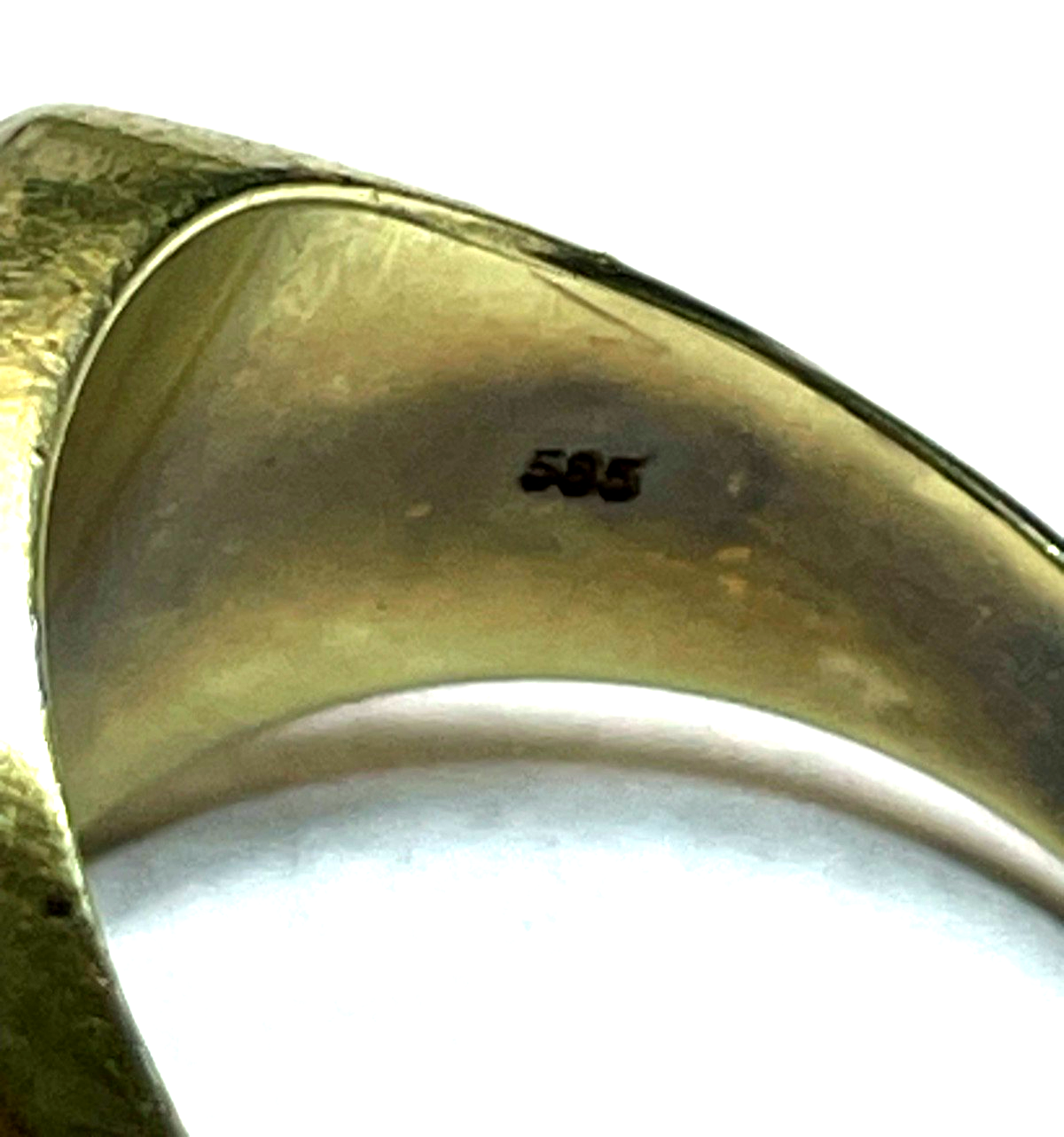 585 Gold 14 K Herrenring Ring Siegelring Lagenstein GA o AG Ø 22 mm RG 69 gepfl.4