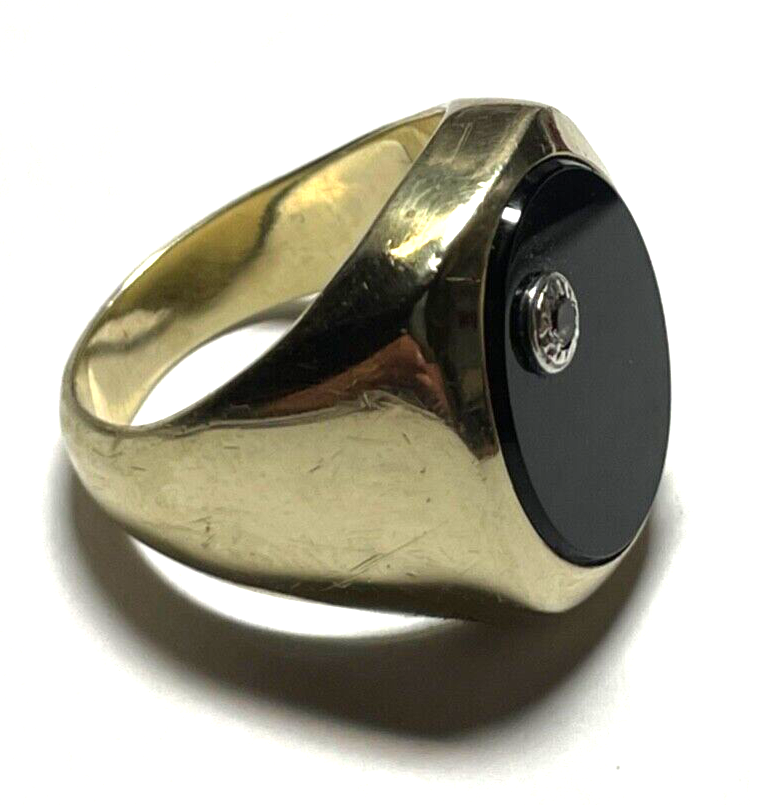 333 Gold 8 K Herrenring Ring Siegelring Onyx solide Juwelier Qualität Ø 18 mm6