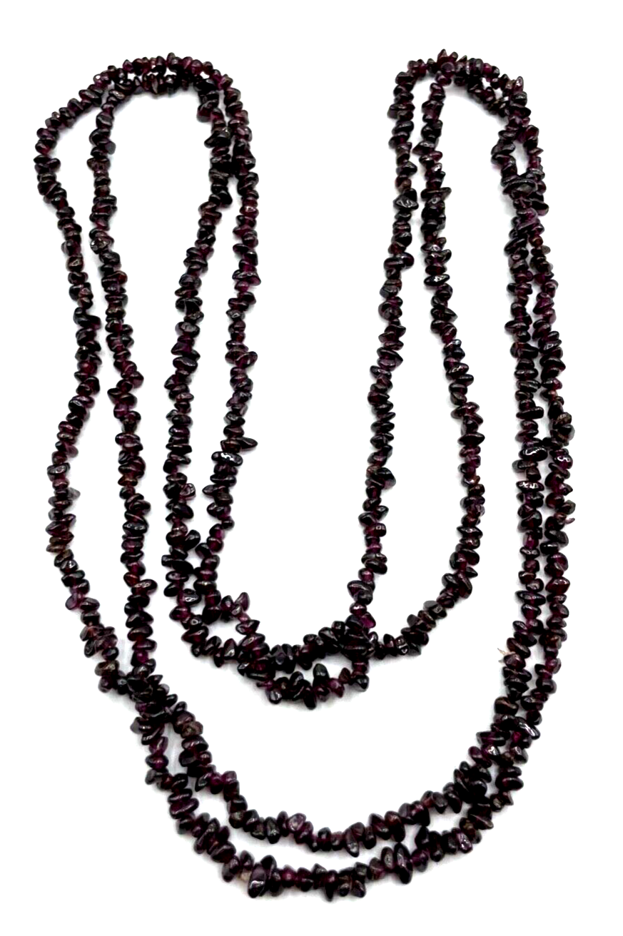 2 x Granat Kette ohne Verschluss polierte Splitterkette je 92 cm lang5