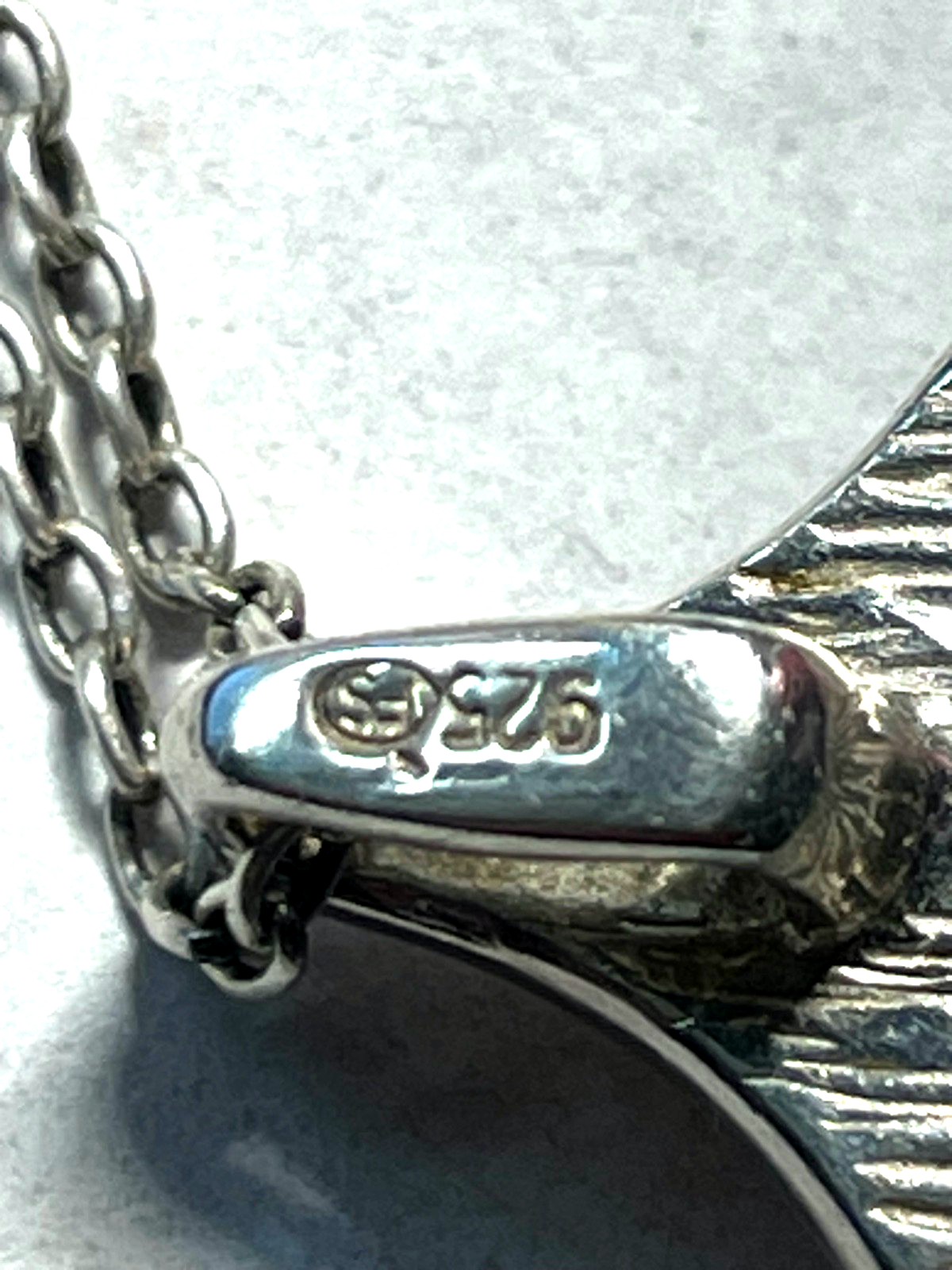 Vintage FS Franz Scheurle Bernstein Cabochon Anhänger 925 Silber an Silberkette6