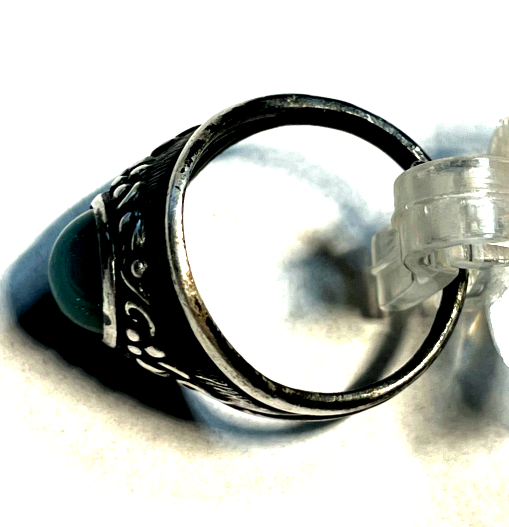 Antik 835 Silber Ring Chrysopras Cabochon RG 54 Ø 17 mm solide Qualität3