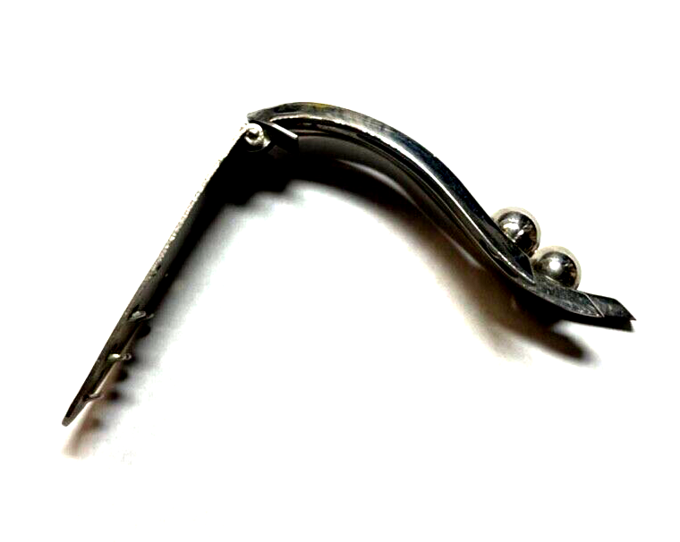 Antik Art Déco Clip 20er Jahre Kleiderclip Tuchclip Kugel Dekor Chrom Chrome7