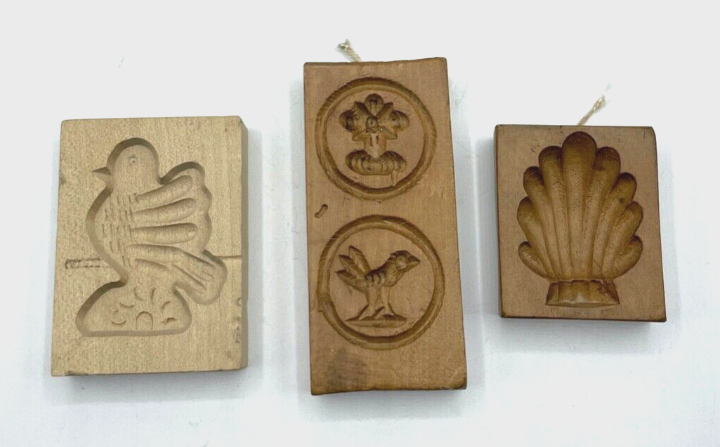 3x kl. Holzmodel Springerle Model Backmodel Holz Handarbeit diverse Motive1