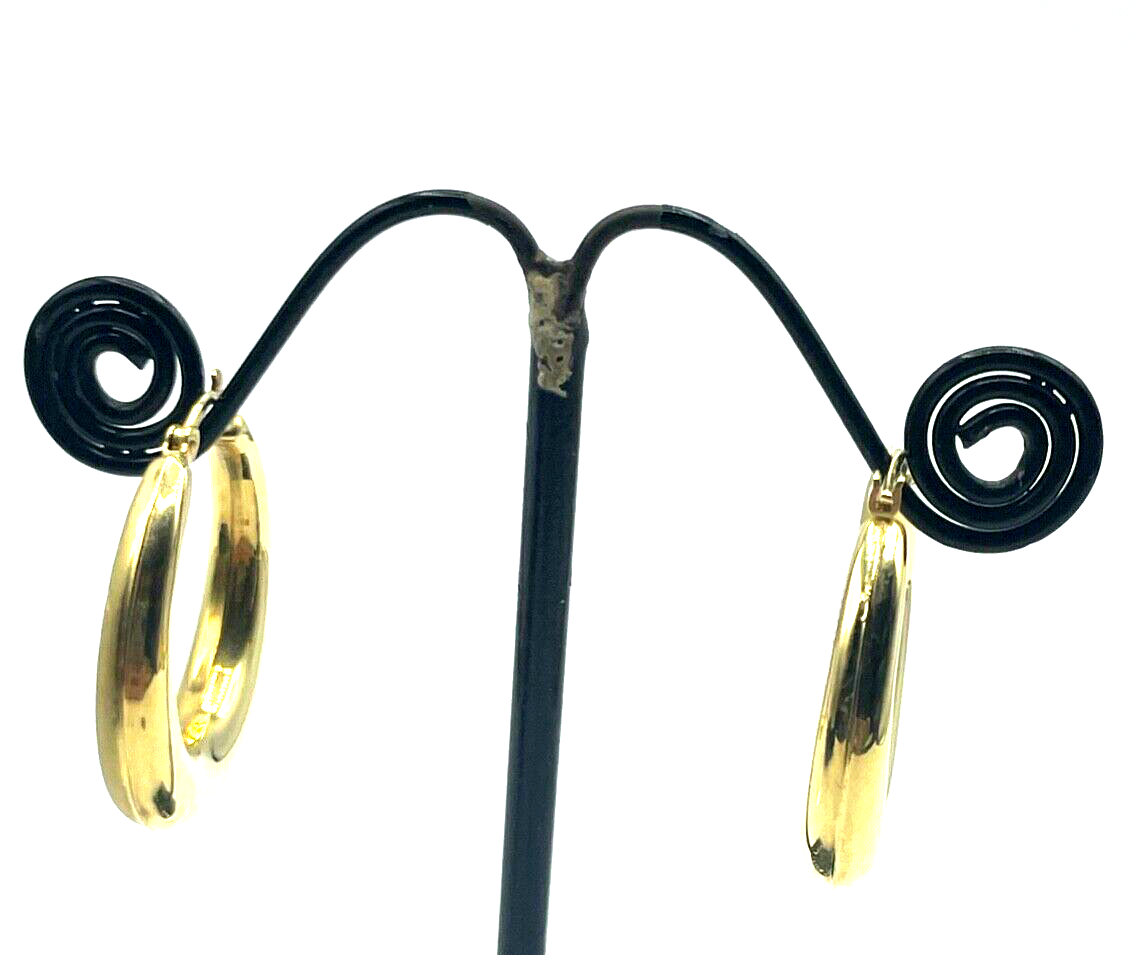 375 Gold 9 K Ohrringe Creolen 2 seitig tragbar Ø 25 mm B 5 mm Juwelier gepflegt8