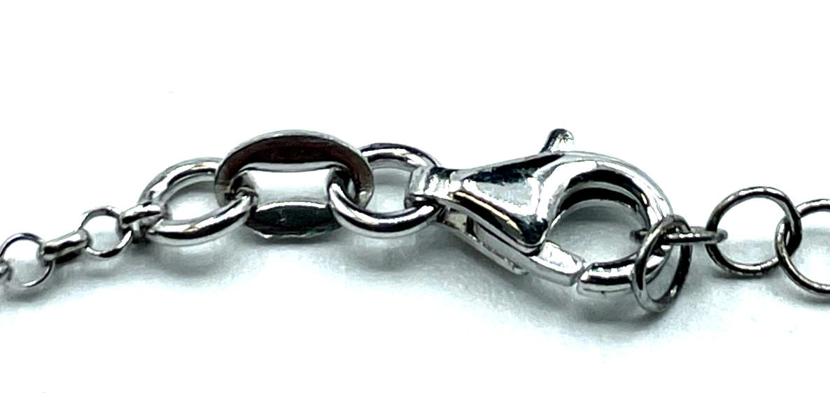 Solide 925 Silberkette mit integriertem Herz Anhänger L 41,5-46 cm gepflegt5