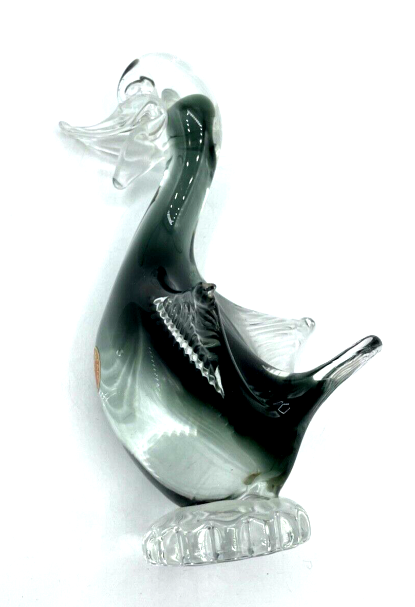 Midcentury Murano Glas Ente Glasfigur mit orig. Etikett H 20 cm groß 50er 60erJ5