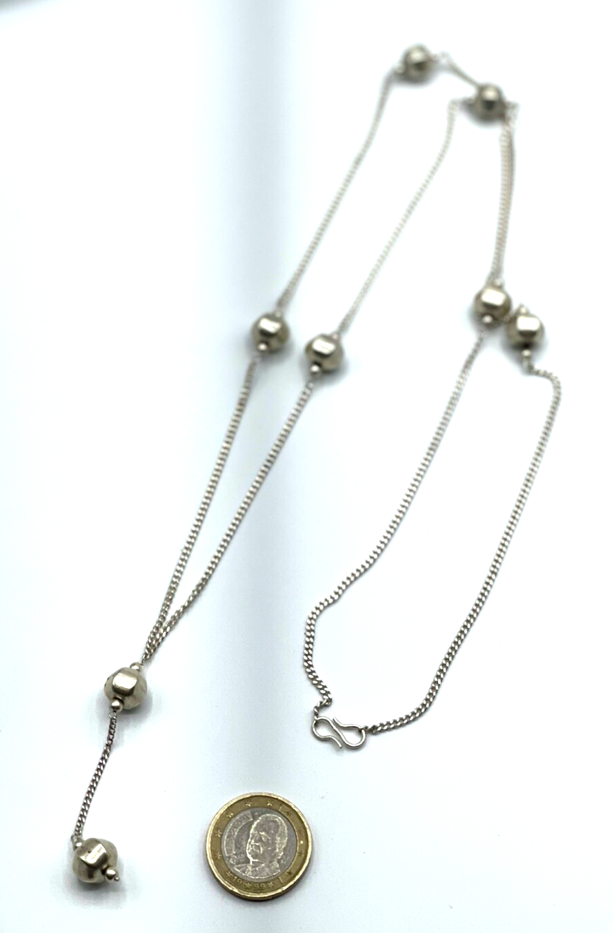 Y-Kette Silberkette Collier 925 Silber einfache L 49 cm Handarbeit ungetragen 32