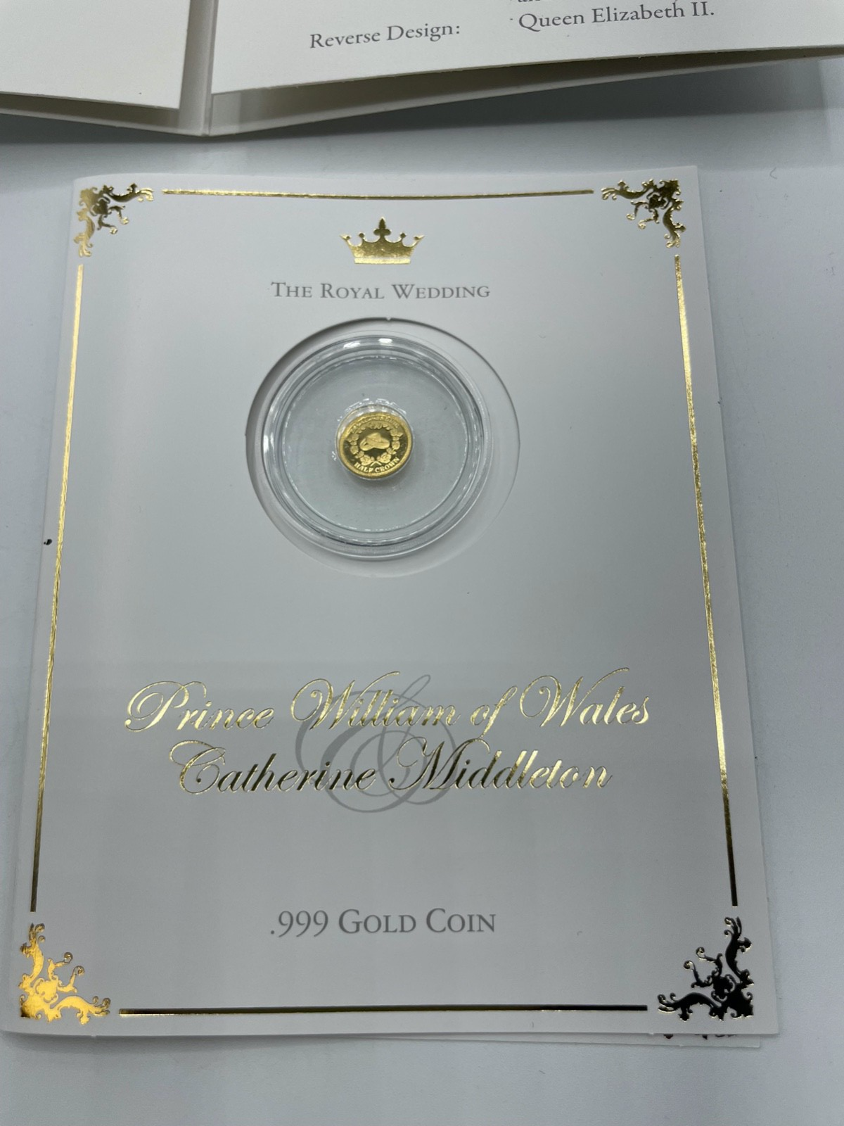 2x 0,5 Gramm 999 Gold Sammler Münze Royal Wedding Kate + William 2011 im Blister6