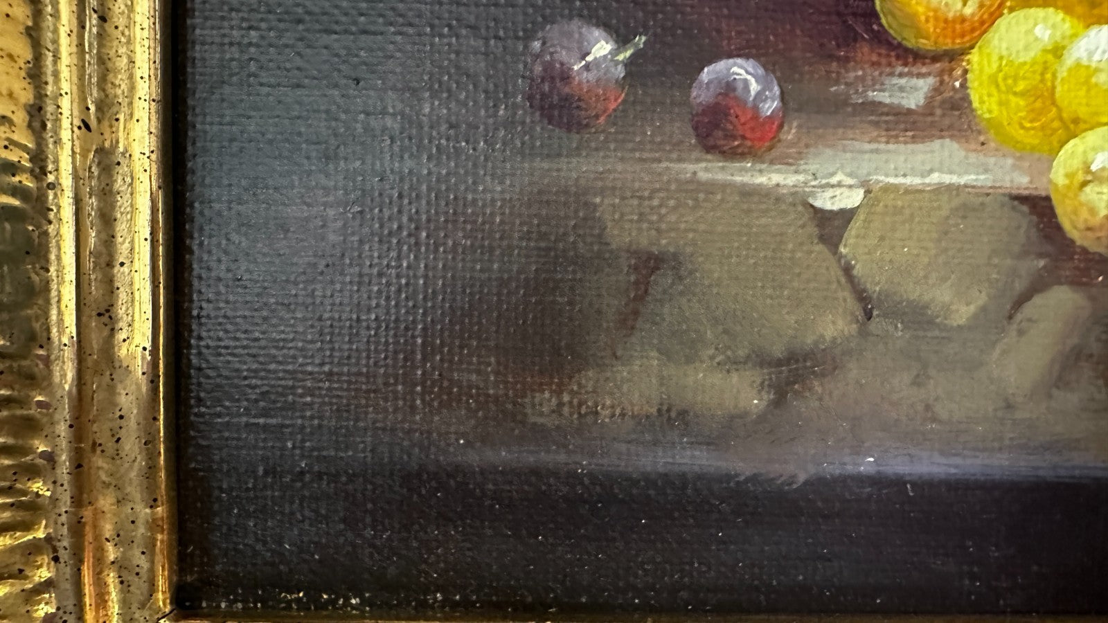 Hamid Mehrnia – kleines Obststillleben - Öl auf Leinwand - signiert - gerahmt4