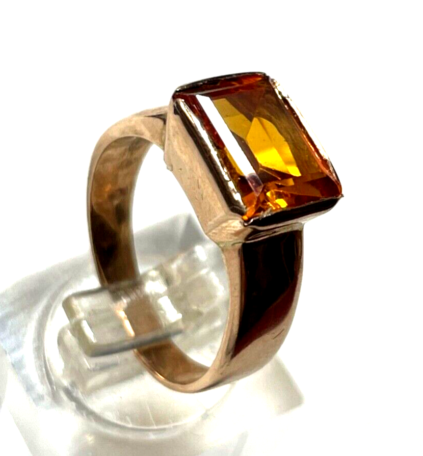 375 Gold 9 K Ring Goldtopas Ø 17 mm RG 55 Juwelier gepflegt Roségold3