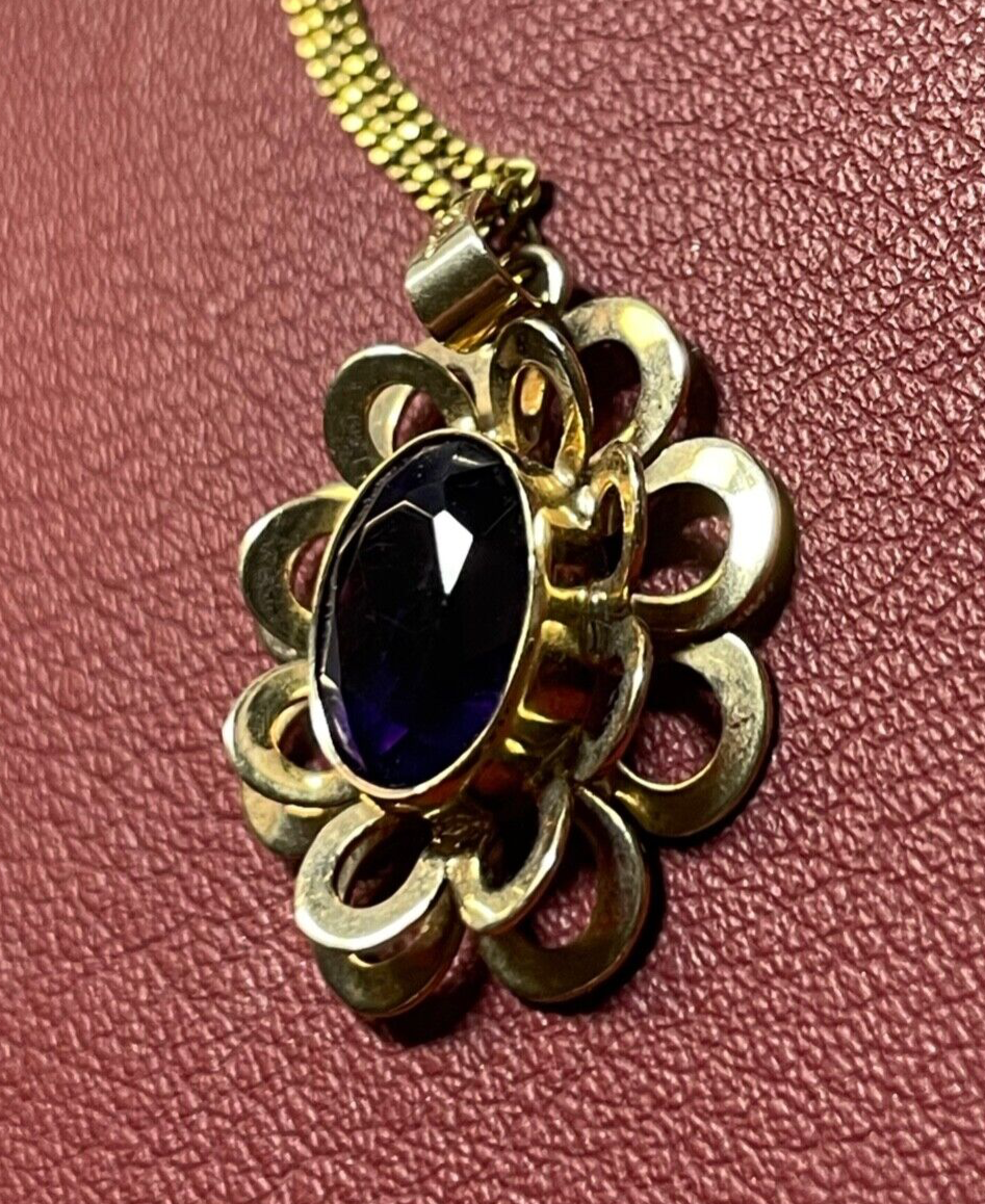 333 Gold 8 K Gelbgold Anhänger TEKA Amethyst  Gelbgold Panzerkette Juwelier10