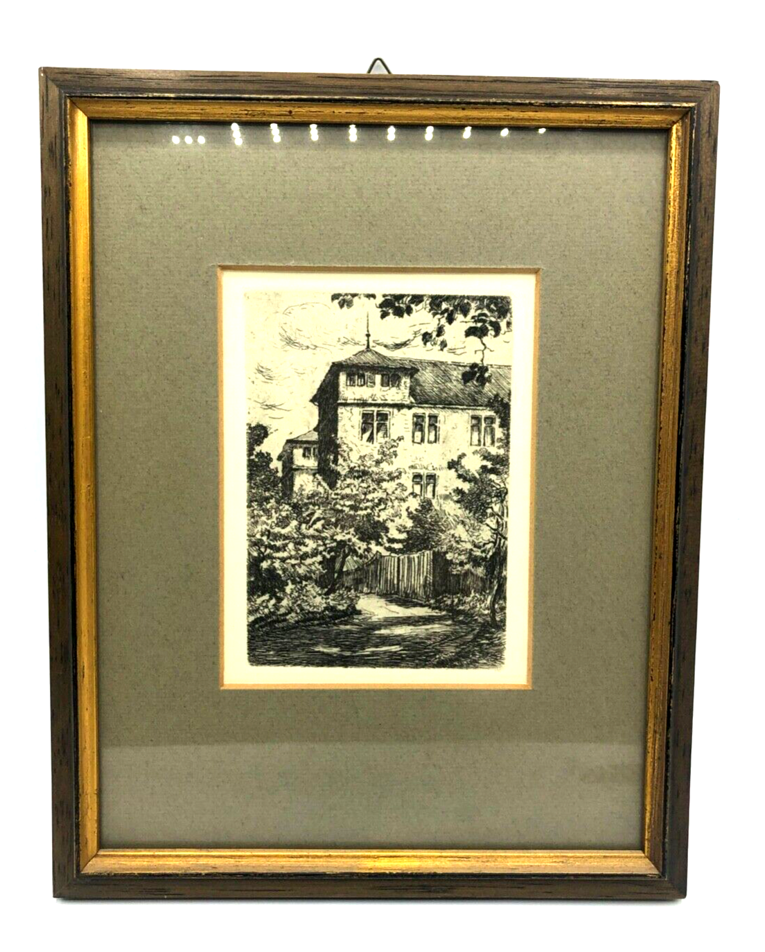 Original Radierung Schloß Göppingen von Carl Gmelich um 1920 gerahmt gepflegt0
