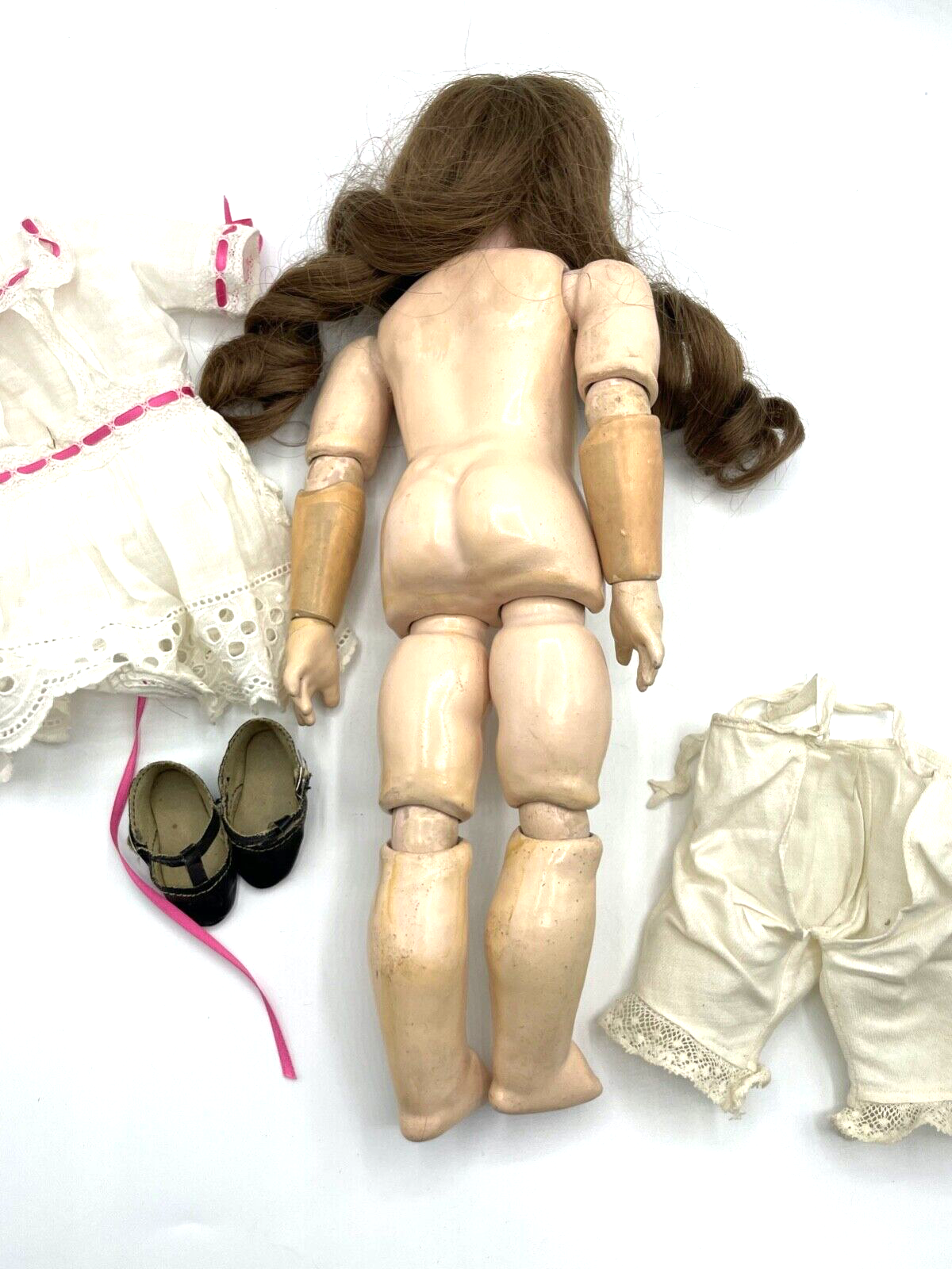 Antik K&R Kämmer & Reinhardt Porzellankopf Puppe 36 cm Gliederkörper um 1900 rar16