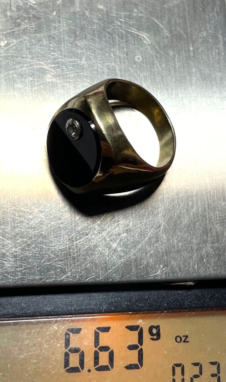333 Gold 8 K Herrenring Ring Siegelring Onyx solide Juwelier Qualität Ø 18 mm8