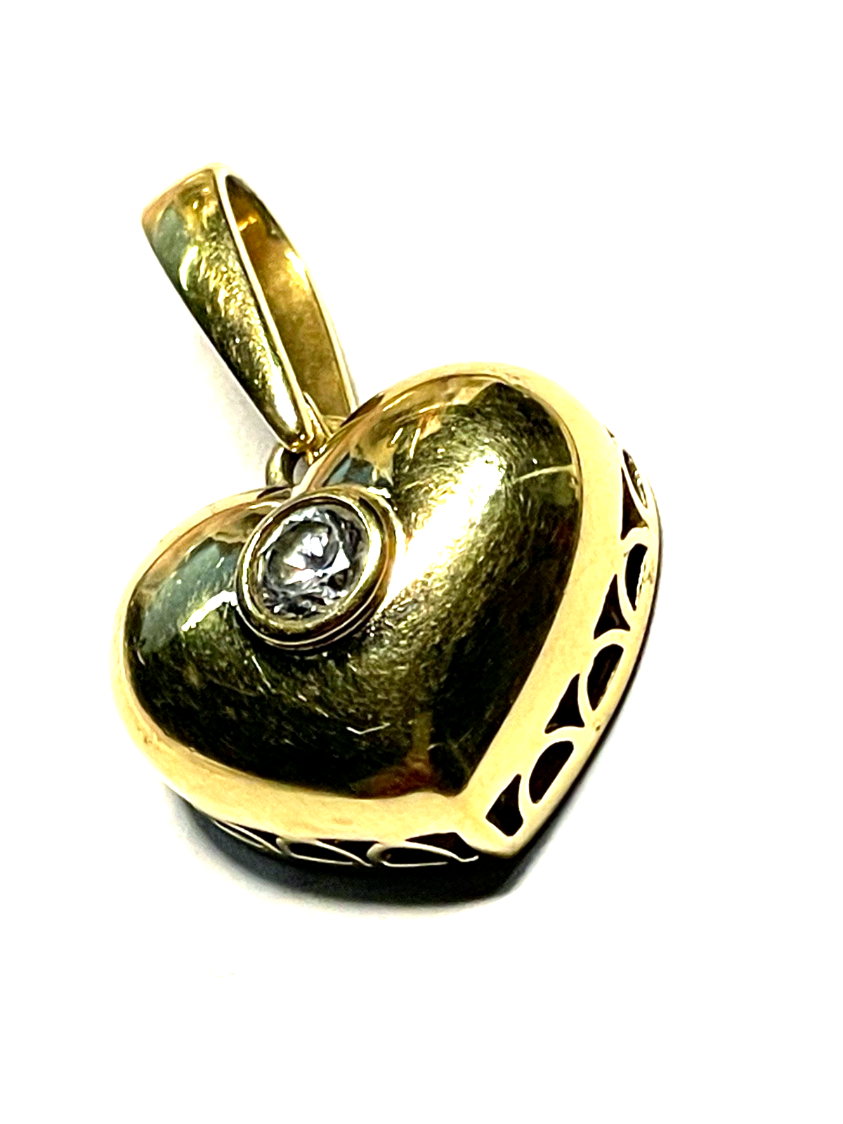 PL Pierre Lang Anhänger großes Herz + Swarovski vergoldet sehr gepflegt L 33 mm1