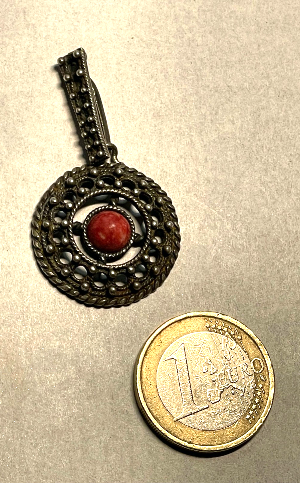 Antik Sterling Mikkelborg Norway Design Filigree Anhänger Rhodolit Handarbeit8