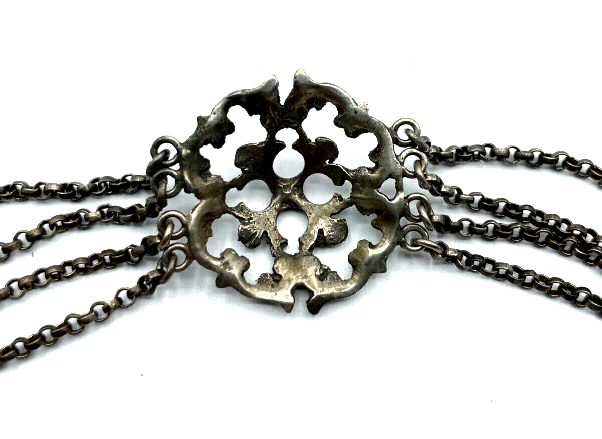 Antik 800 Silber Kropfkette Koralle Trachtenschmuck Halskette Collier Landhaus3