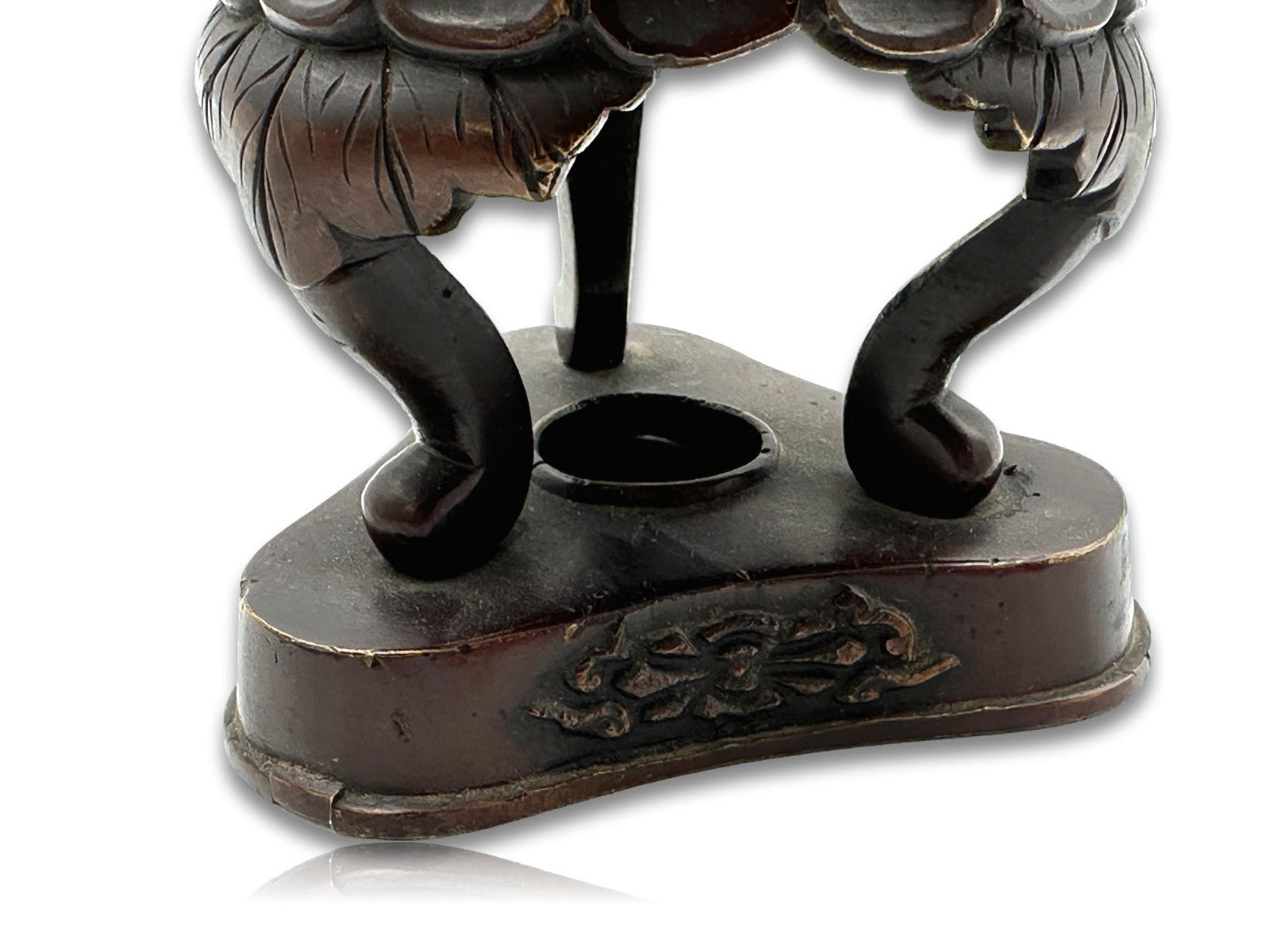 Japan Koro Räuchergefäß Bronze - Meiji um 1900 - Shishi-Deckel - Lotos-Sockel8