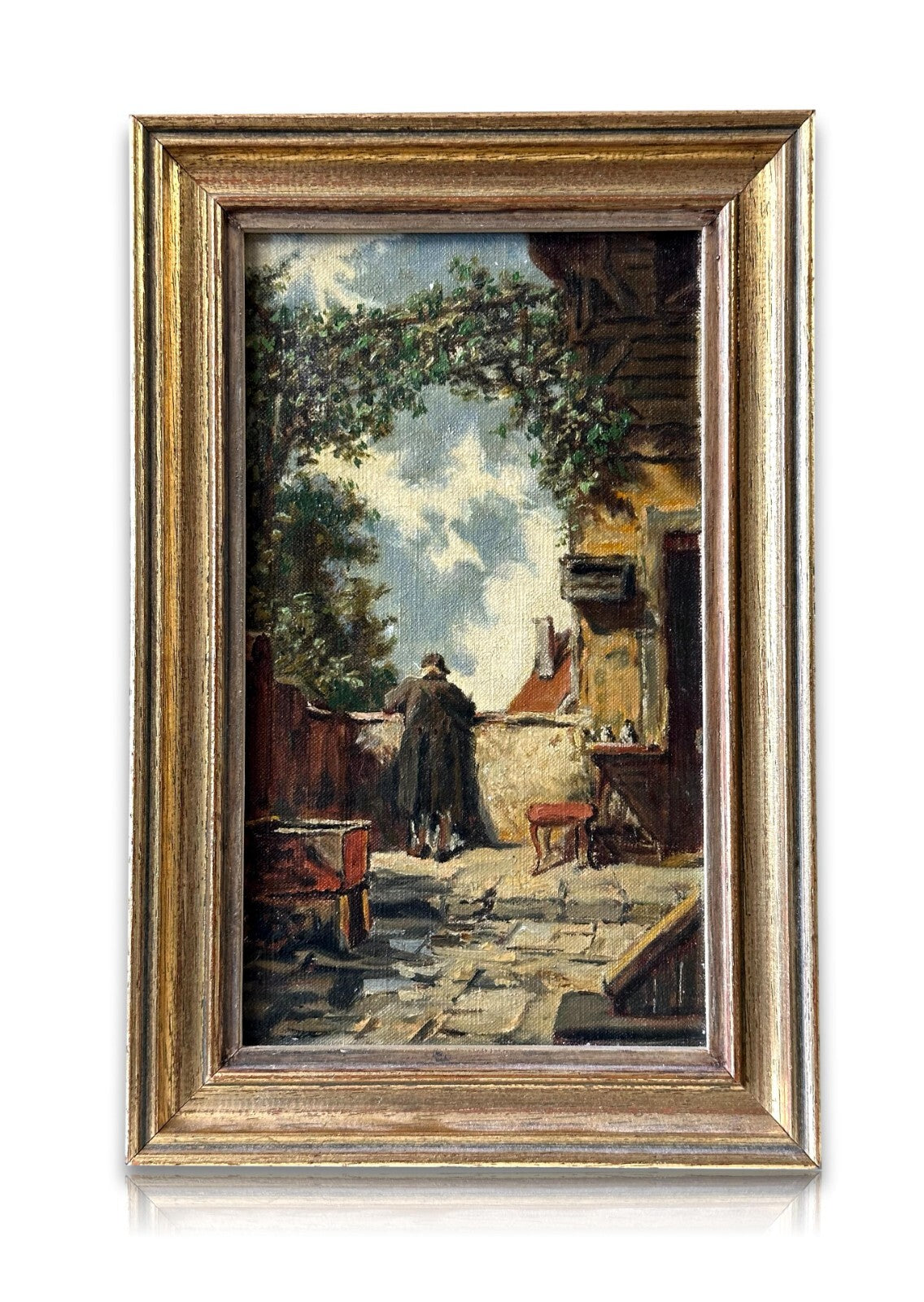 Carl Spitzweg - Der alte Mann auf der Terrasse - Öl Leinwand auf Platte Kopist0