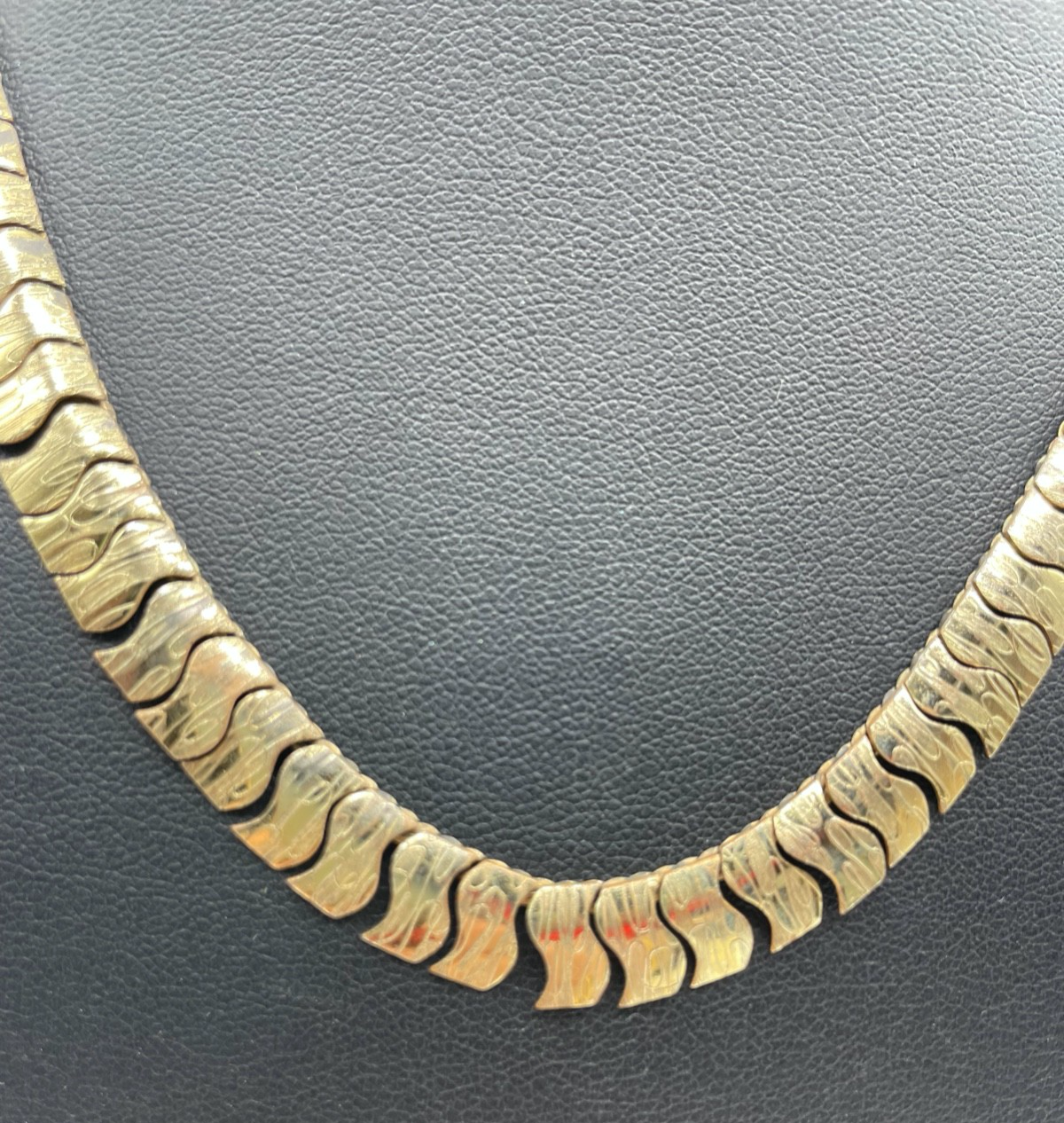 Vintage Amerikaner Golddouble Kleopatra Collier Gold Double Halskette L 42+4 cm0