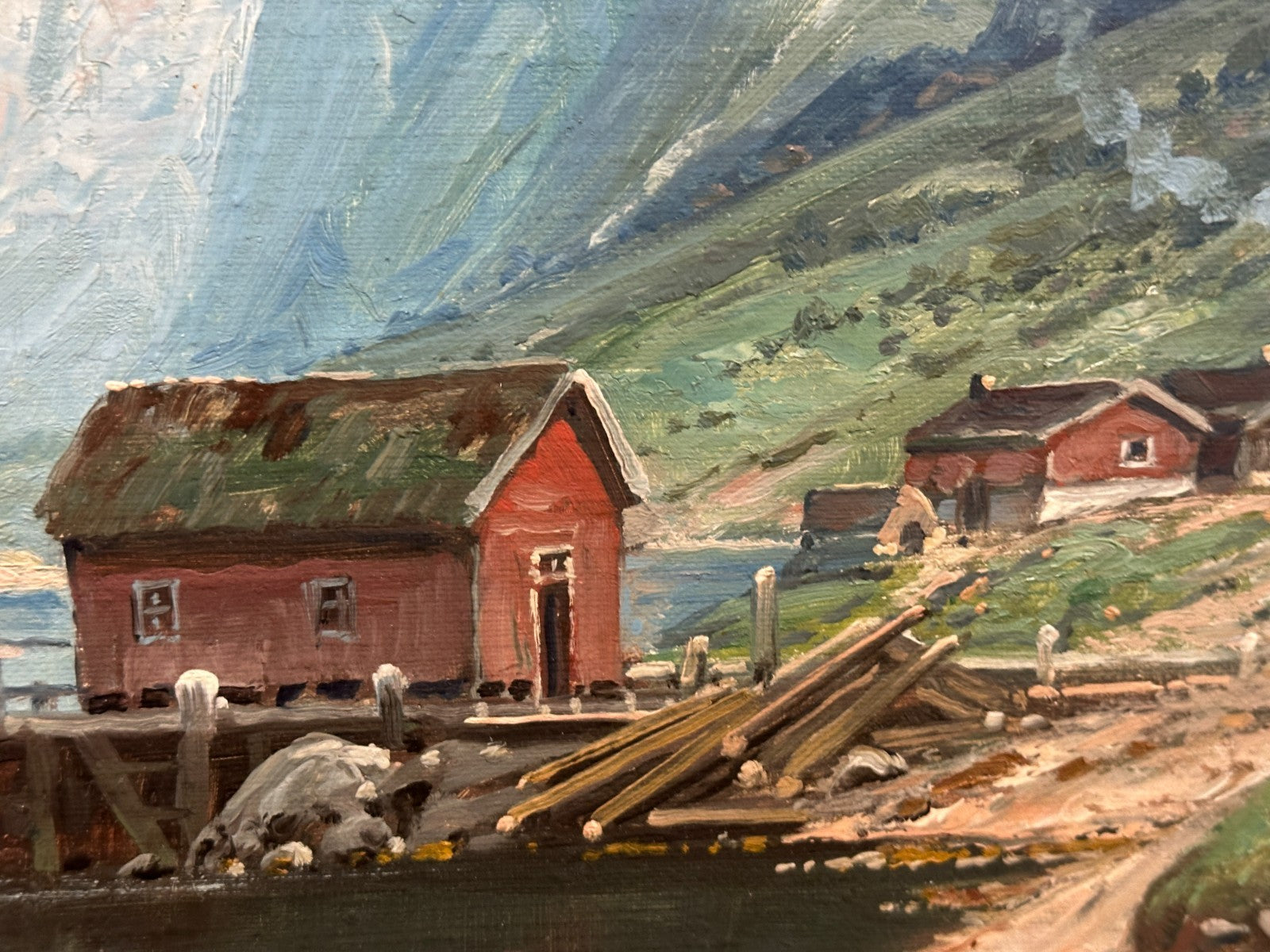 Carl Berthold  geb. 1870 - Fjord mit Dampfschiff - Öl auf Leinwand - signiert8