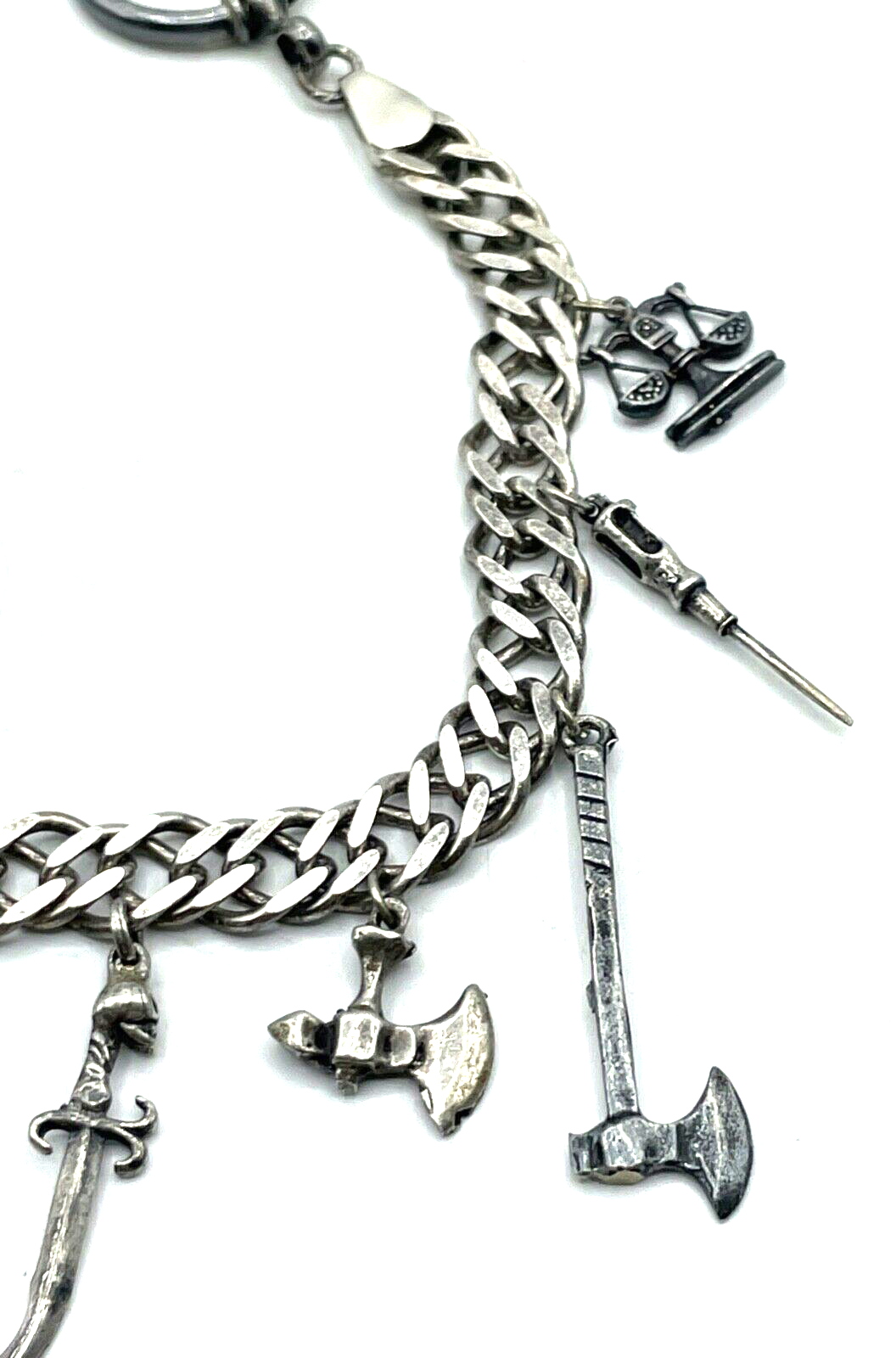 Vintage Taschenuhr Uhrkette TUK Taschenuhrkette 9 Charivari Anhänger 925 Silber4