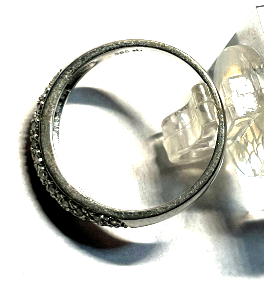585 Gold 14 K Weißgold Ring Brillanten Halbkuppel Ø 17,8 mm RG 56 Juwelier6