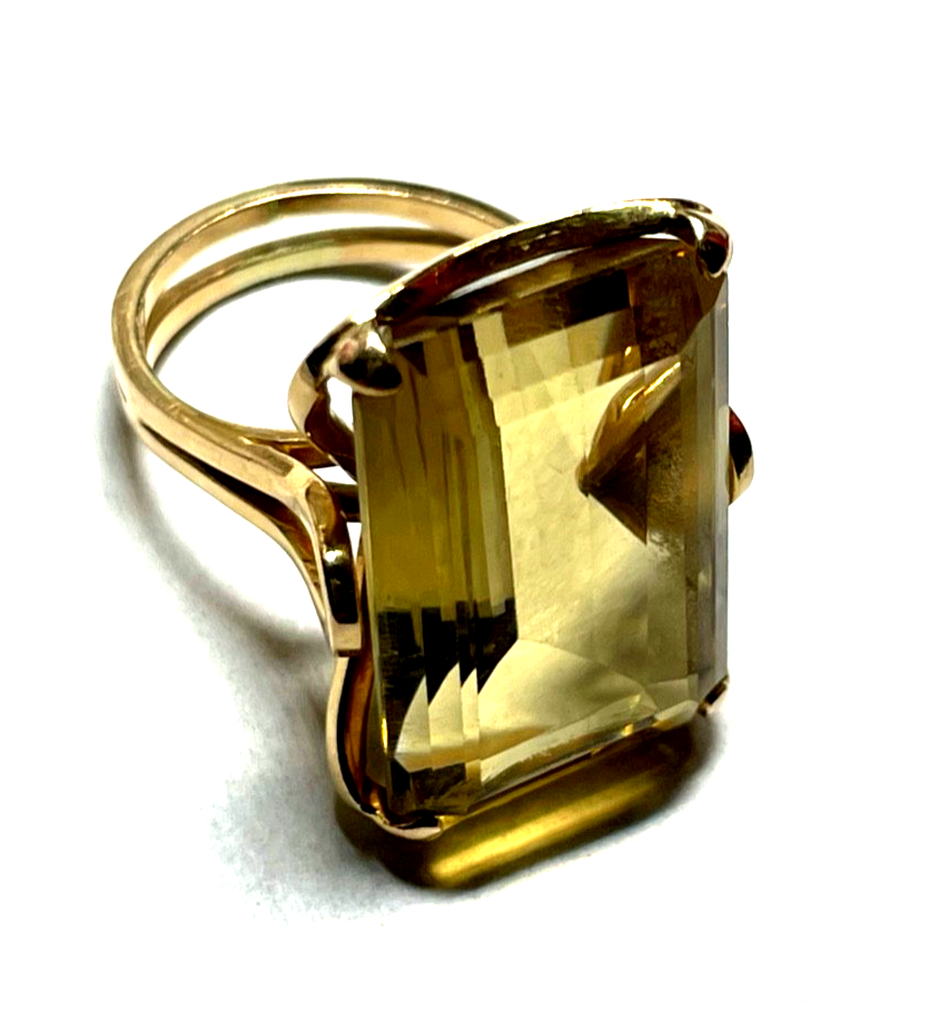 Massiver  Cluster 750 Gold Roségold Ring mit Citrin Cocktailring RG 50 Juwelier9