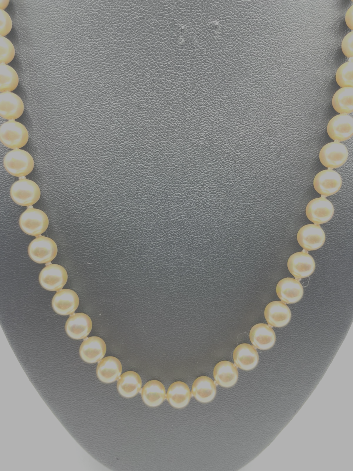 Mallorca Perlen Kette mit 925 Silber Schliesse vergoldet gepfl. L 50 cm Ø 7 mm1
