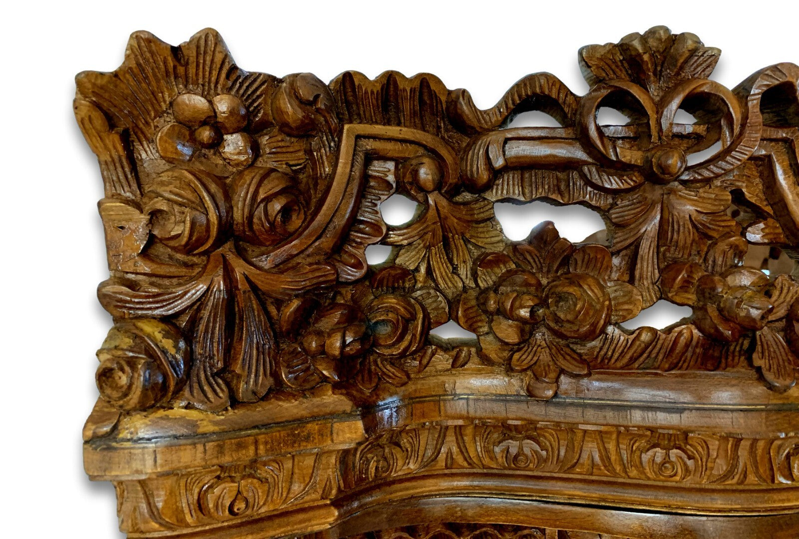 XXL Prunkvitrine - Vitrinenschrank - Holz Schnitzerei - Beleuchtet - Handarbeit10