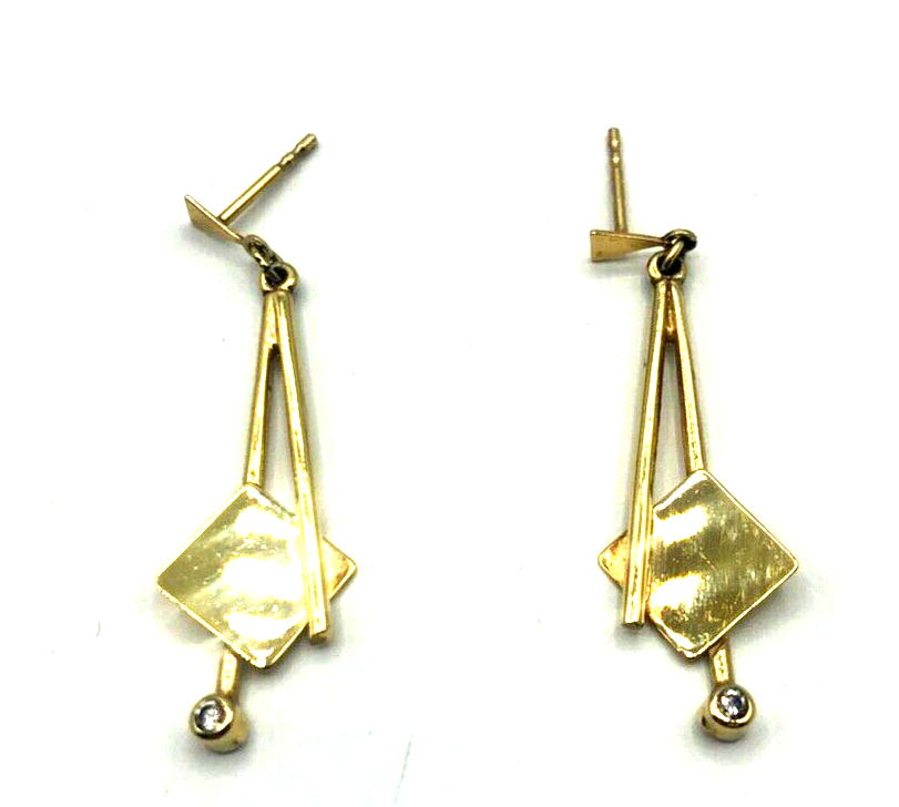 333 Gold 8 K Ohrringe Ohrhänger modern Design ohne Schrauben geprüft Echtgold1