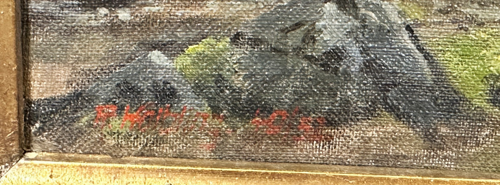 Rudolf Hölbling (1897–1990) - Alpenlandschaft - Öl auf Masonit - Barocker Rahmen11