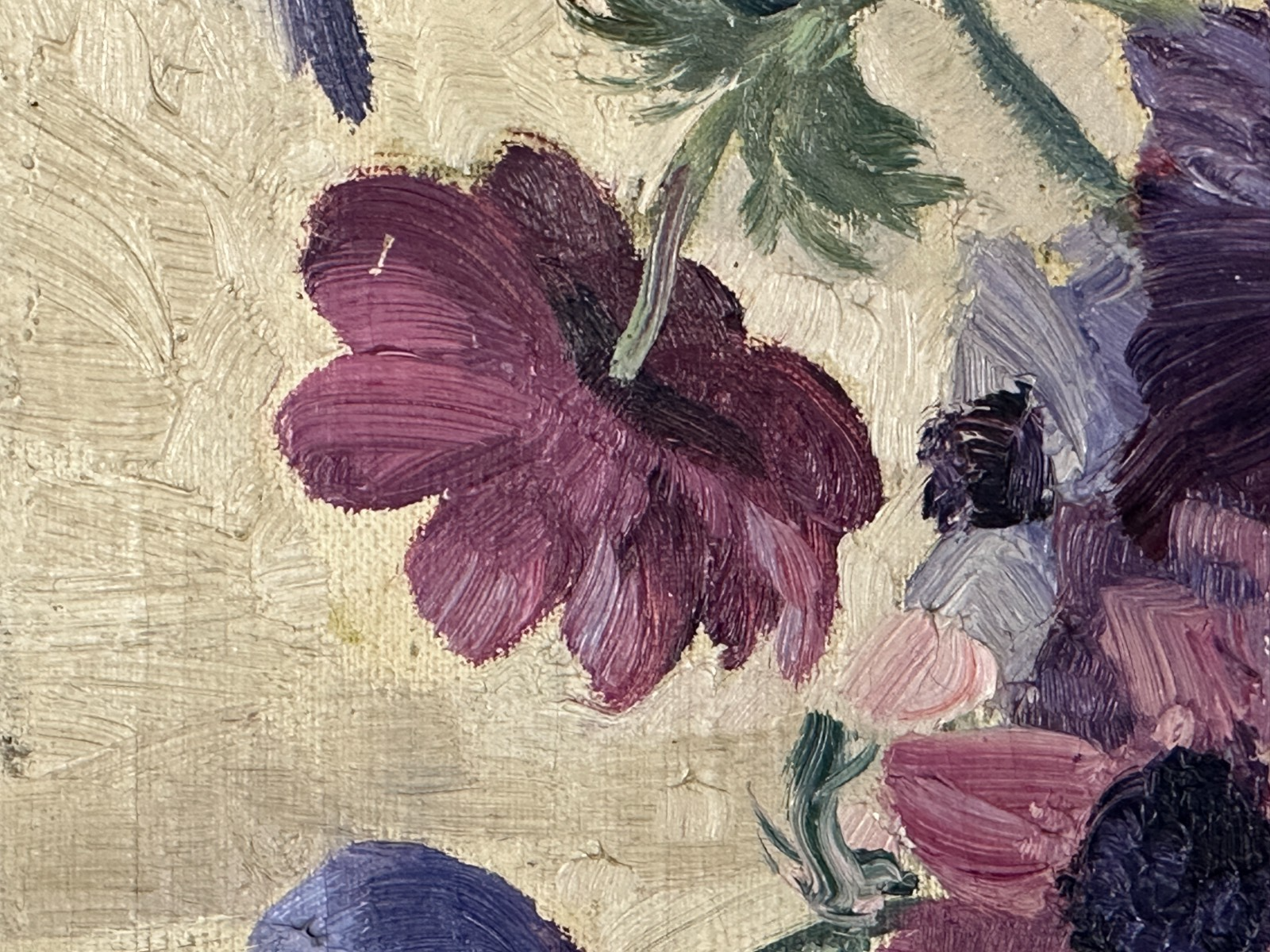 Hermann L. Umgelter – Stillleben mit Anemonen in Vase - Öl auf Leinwand - sig.11