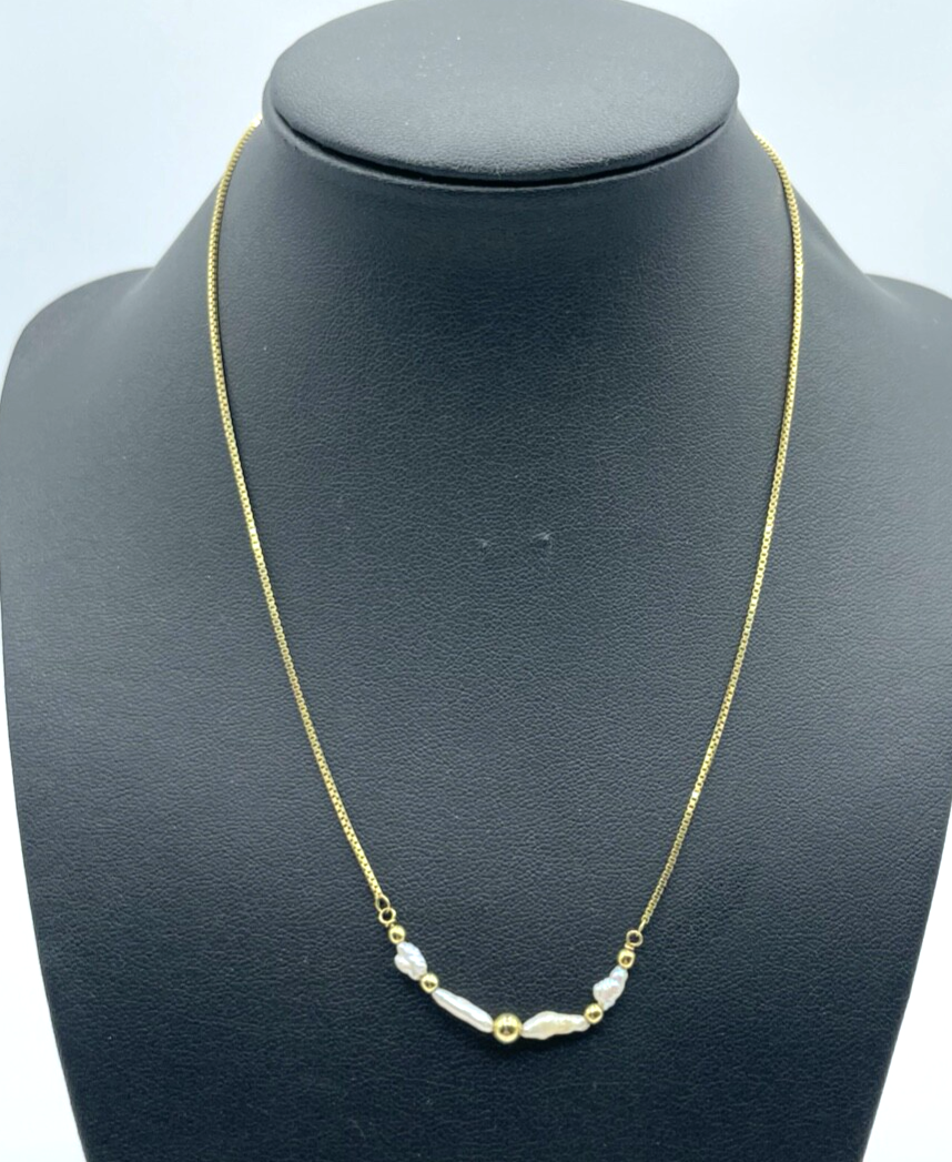 333 Gold 8 K Halskette Collier Juwelier Biwa Perlen zeitlos Chic L 40,5 cm0