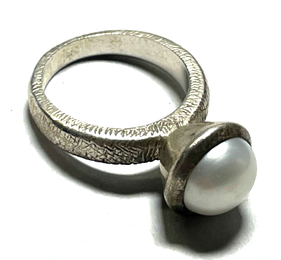 925 Silber Designer Ring mit Halbperle Perle Ø 16,2 mm RG 51 solide Qualität8