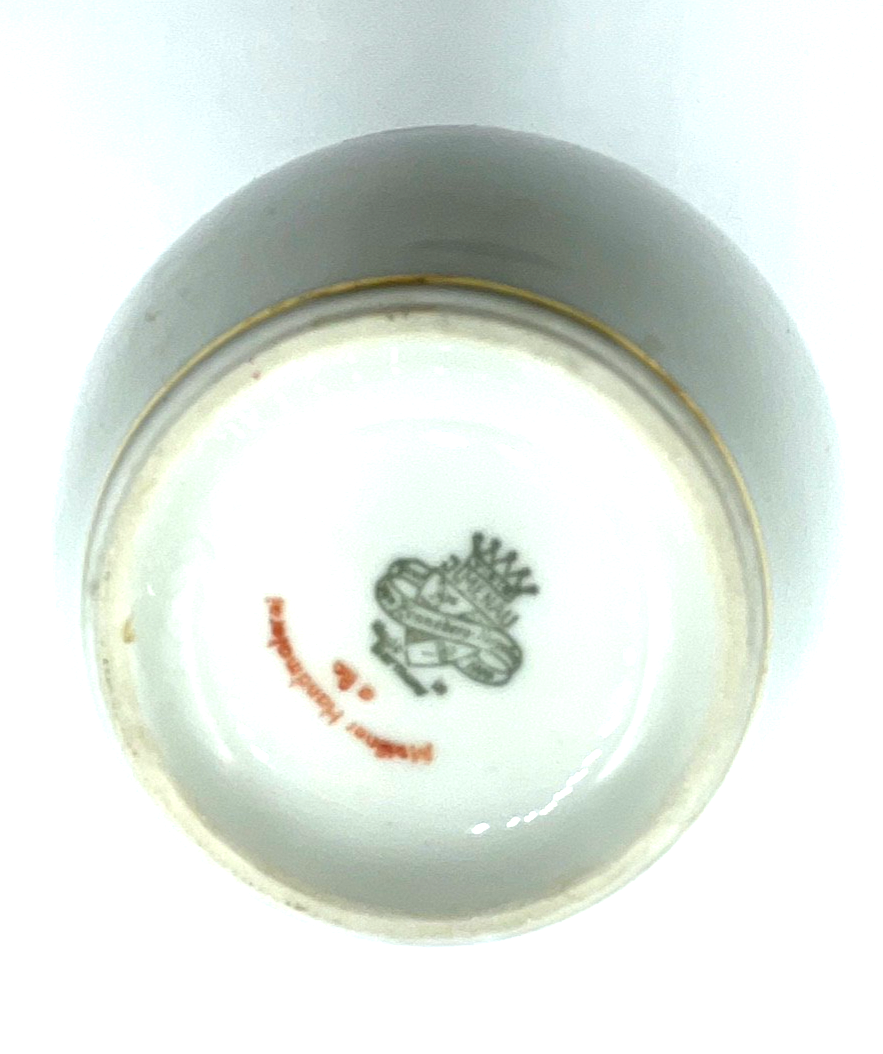 30er J Ilmenau Graf von Henneberg Porzellan Vase roter Drache Goldrand H 12 cm4