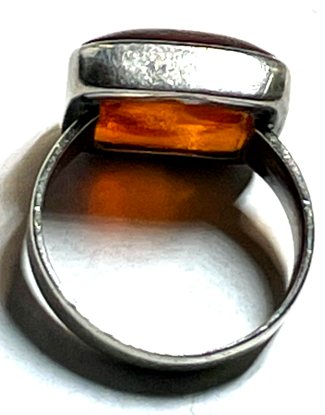 Fischland 835 AG Ring Bernstein Cabochon RG 52 Ø 16,5 solide Qualität vintage5