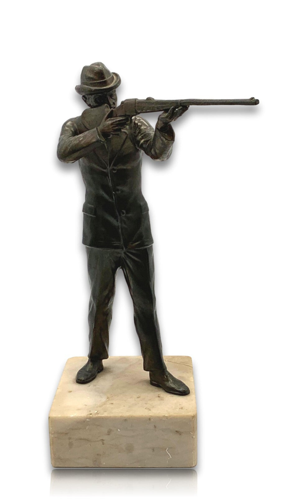 'Schütz' - Galvano Bronze Figur Skulptur Plast - Marmorsockel - ca. 1910/19202