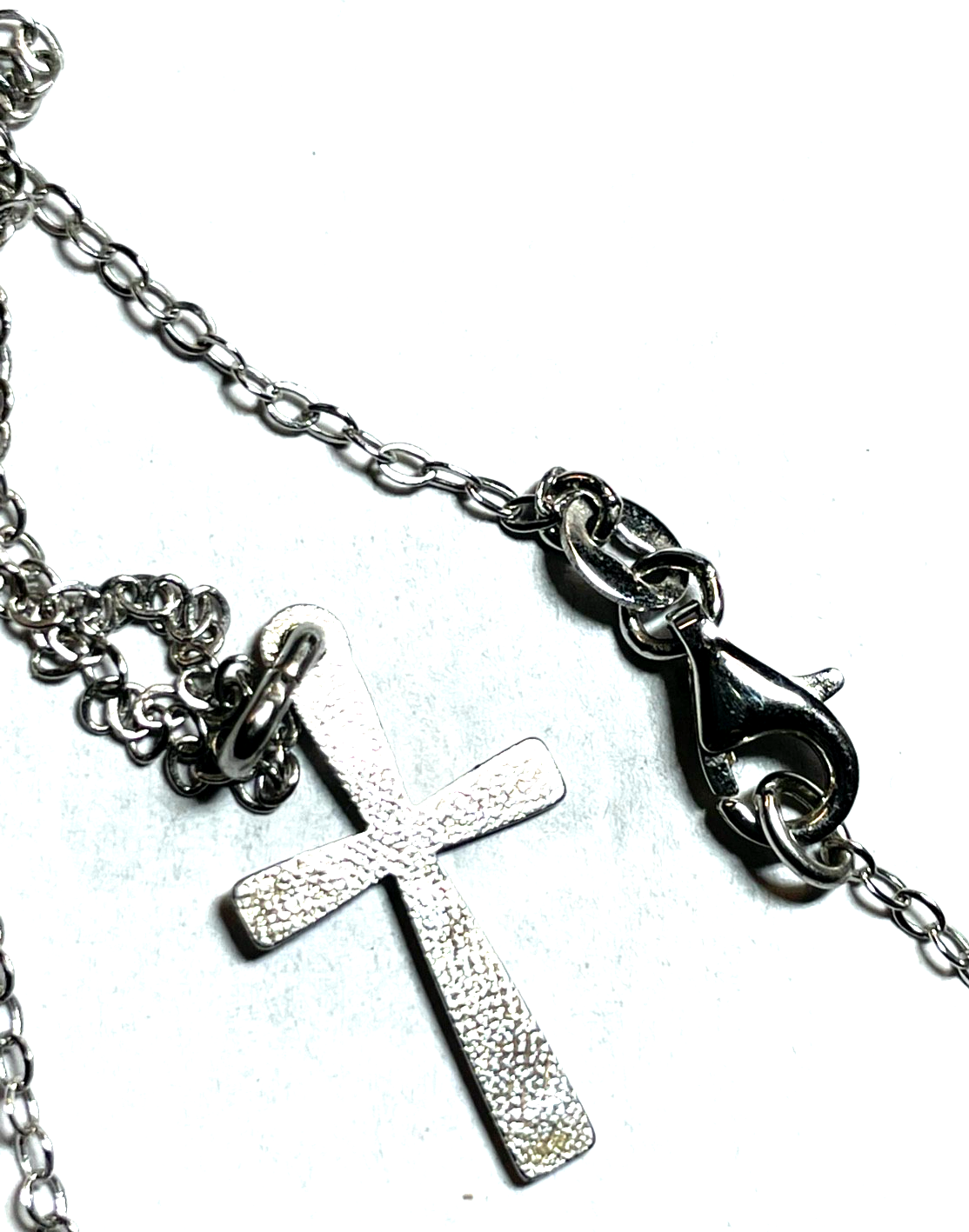 Vintage unisex Kreuz Anhänger 800 Silber an 46 cm Sterling Gliederkette gepflegt3