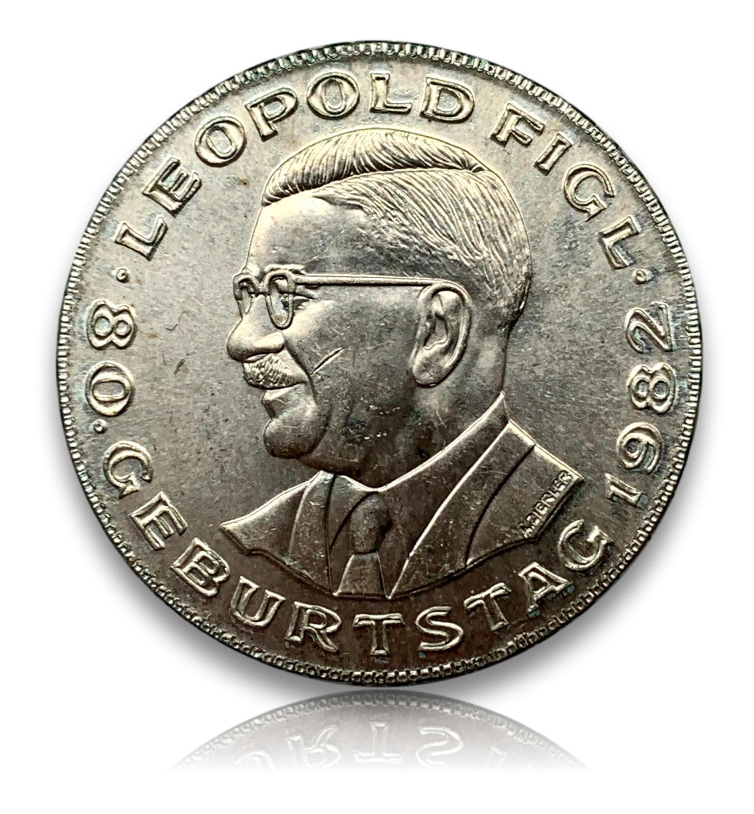 500 Schilling Österreich - Silber Münze - 80. Geburtstag von Leopold Figl - Stgl0
