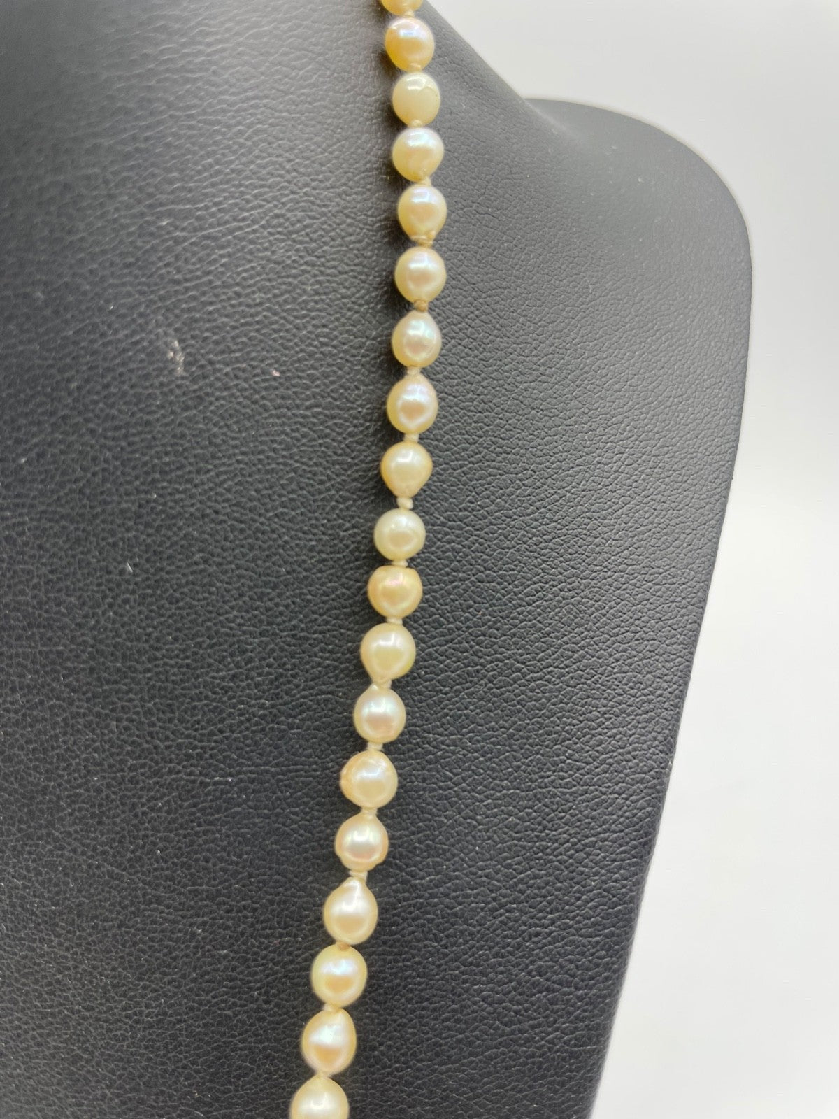 Antik Barock Perlen Perlenkette mit JKa 835 Silber Kastenschliesse L53cm Verlauf2