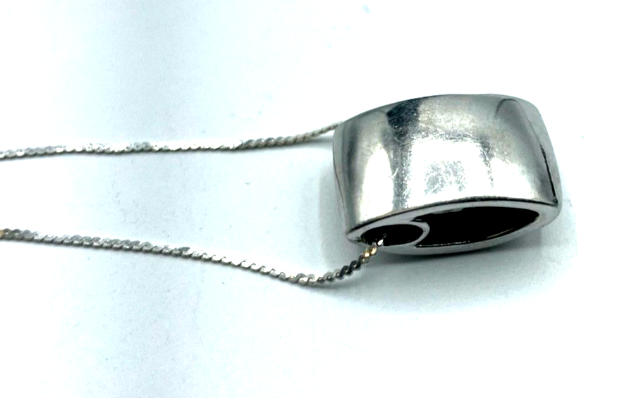 45 cm lange 925 Silber Halskette mit massivem Bergkristall Anhänger modern5