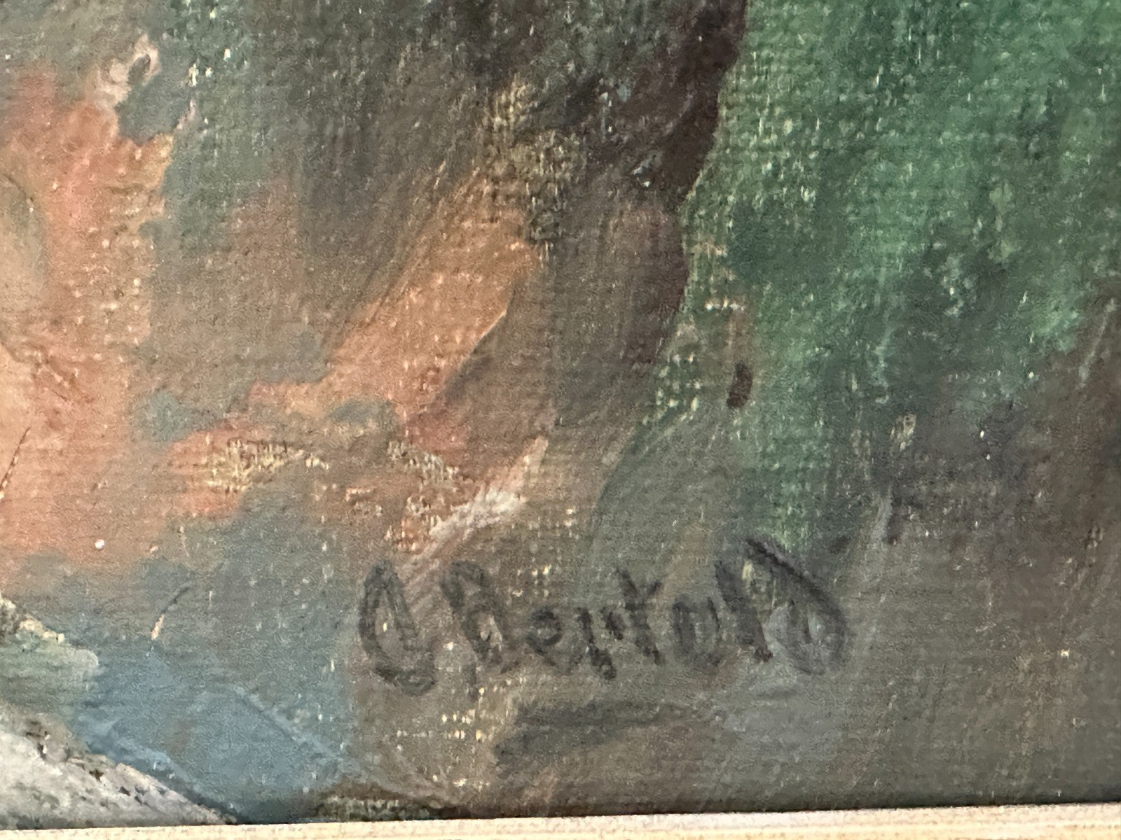 Carl Berthold  geb. 1870 - Fjord mit Dampfschiff - Öl auf Leinwand - signiert14