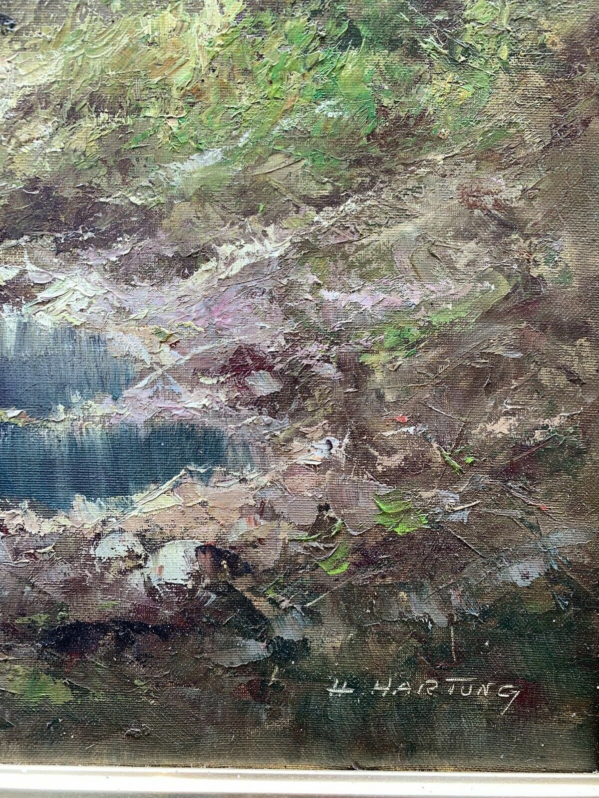 Heinrich Hartung - Ölgemälde - Öl auf Leinwand - Südtirol - Barocker Rahmen4