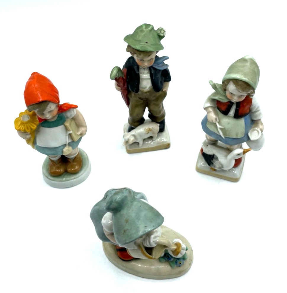 4 alte Kinder Porzellan Figuren Nippes um 1900 handbemalt allerliebst gepflegt3
