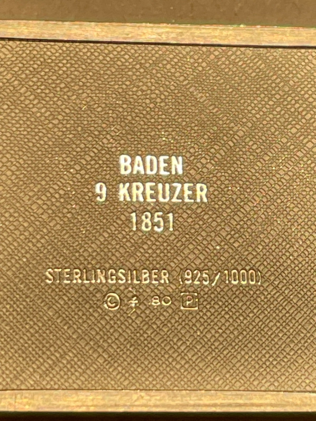 Baden 9 Kreuzer 1851 Freimark Sterling Silber 925 Nachprägung4