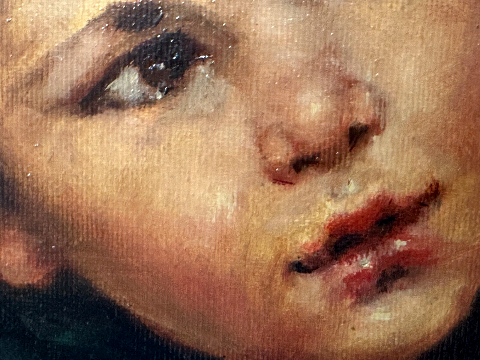 Öl auf Leinwand - Kinderportrait Knabe - gerahmt - signiert - sehr dekorativ15