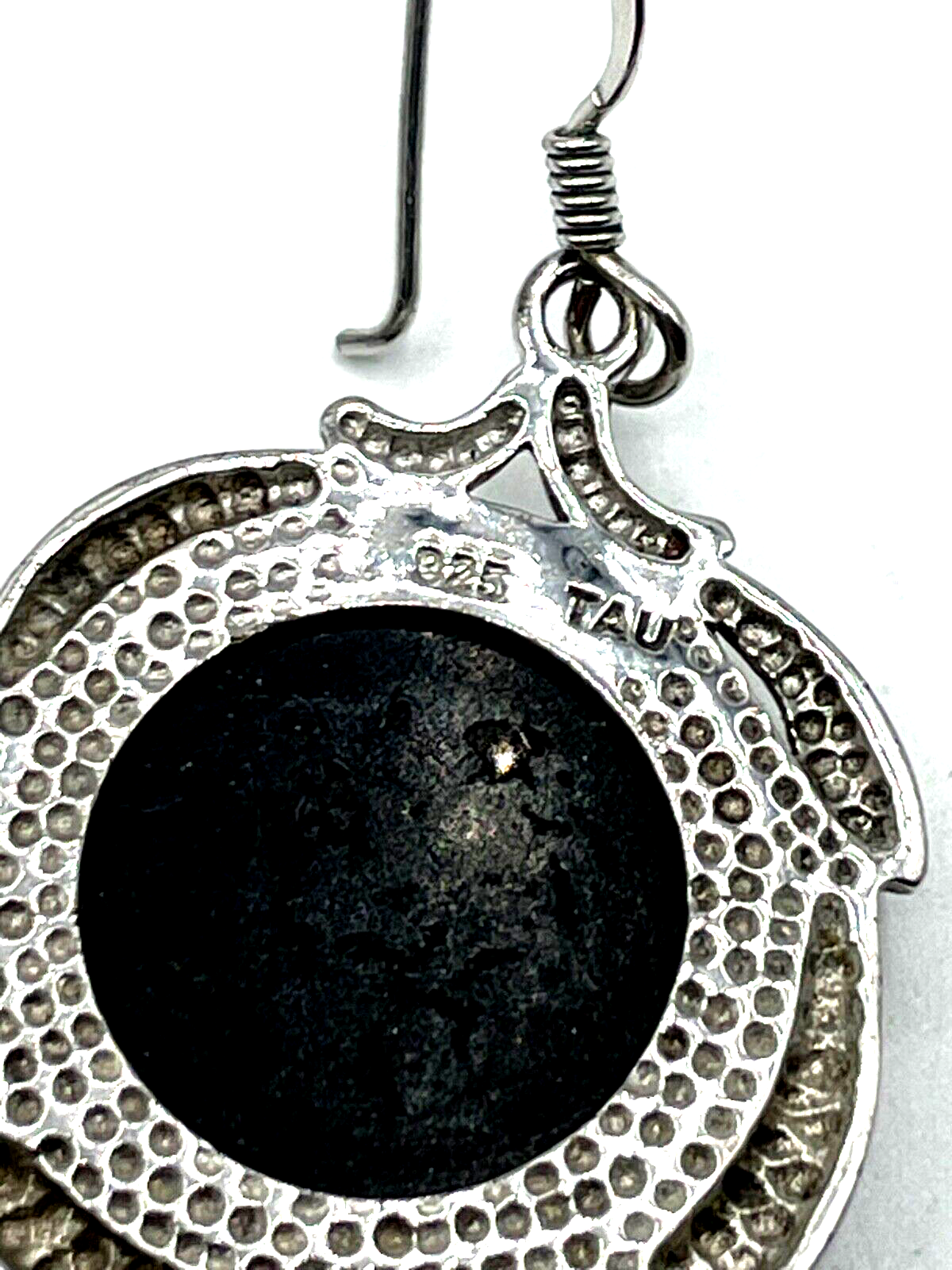 Prächtige TAU 925 Silber Ohrringe Ohrhänger Achatdruse ausgefallen L 43 B 26 mm5