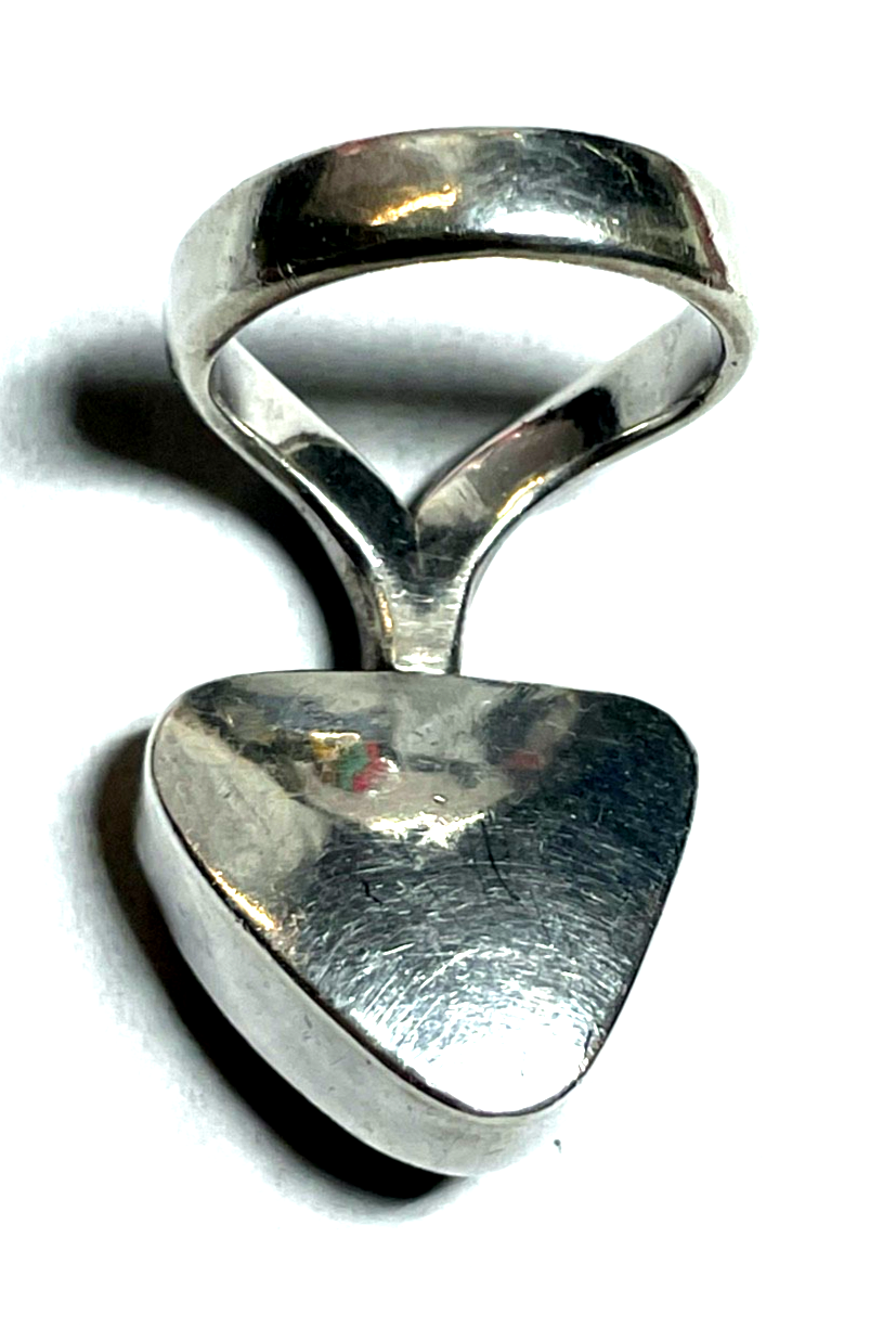 Massiver ausgefallener 925 Silberring mit Feueropal Unikat Ø 17 mm RG 545