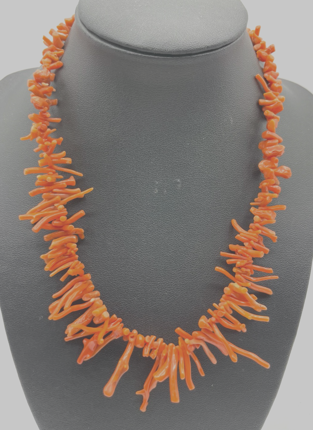 Vintage Korallenkette Stäbchen Koralle Collier Verlauf L42,5 cm Astkoralle Nr.330